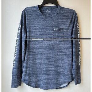 Hollister Y2K T-Shirt Men's  Small Blue Spell Out Pocket Logo